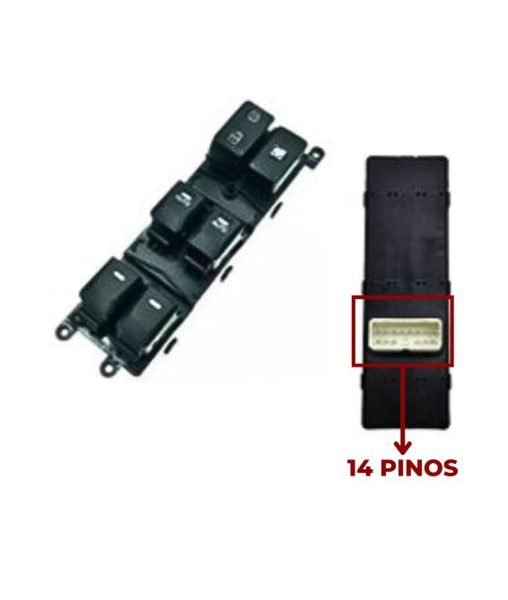 Interruptor Vidro Eletrico Cerato 2009 a 2013 Quadruplo 14 Pinos