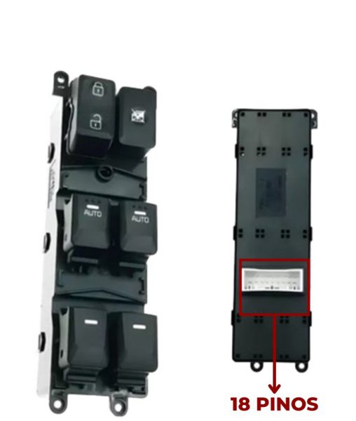 Interruptor Vidro Eletrico Cerato K3 2014 a 2018 Quadruplo 18 Pinos