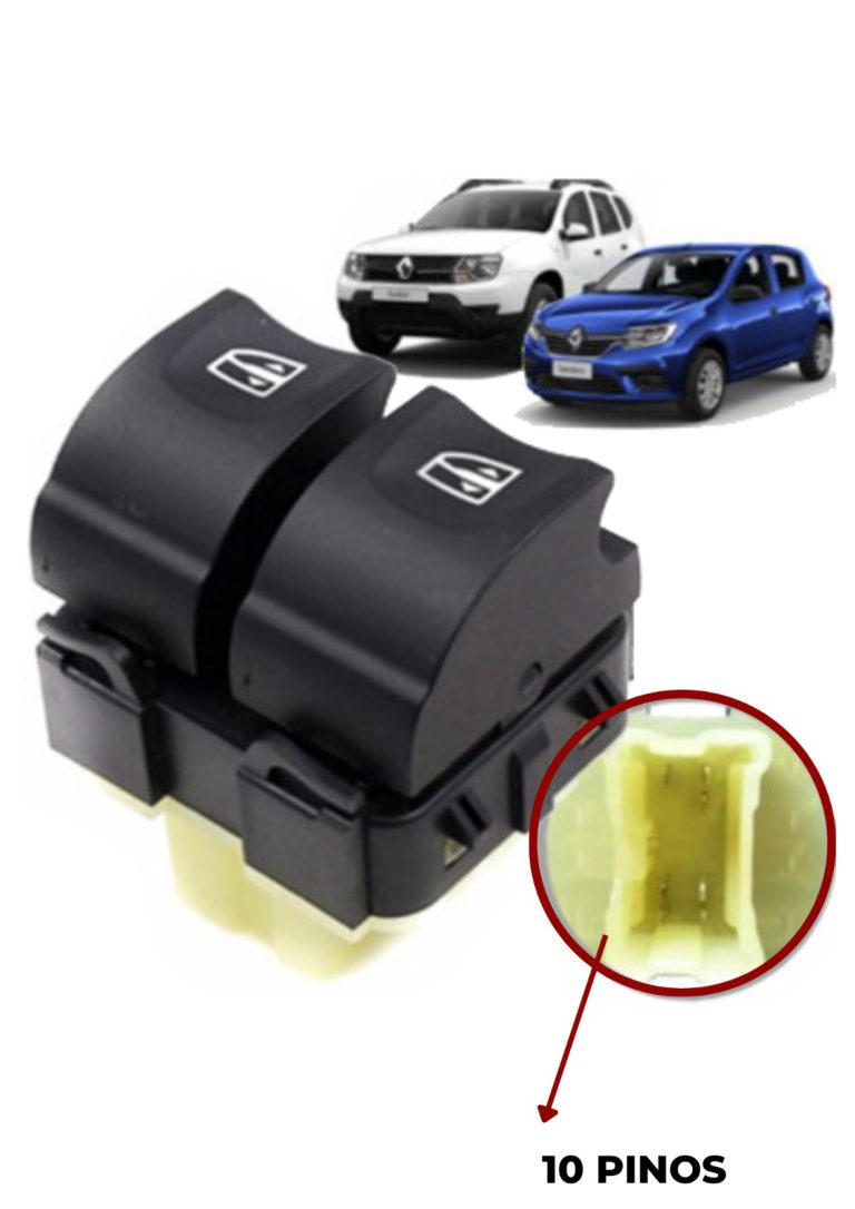 Interruptor Vidro Eletrico Clio Duster Fluence Logan Sandero 15... Duplo