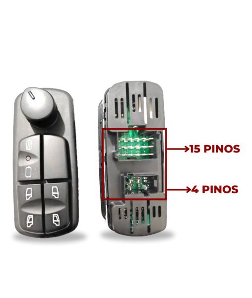 Interruptor Vidro Eletrico Com Retrovisor Mb Axor Atego Actros