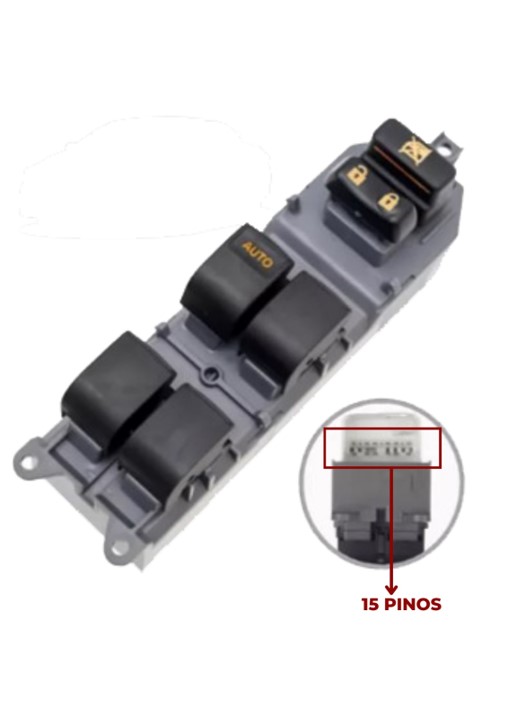 Interruptor Vidro Eletrico Corolla 2009 a 2014 Rav 2006 a 2016 15 Pinos