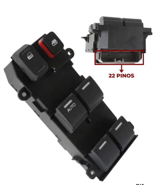 Interruptor Vidro Eletrico CRV 2005 a 2009 Quadruplo 22 Pinos