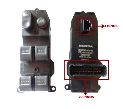 Interruptor Vidro Elétrico Honda Fit 03a 08 Quádruplo