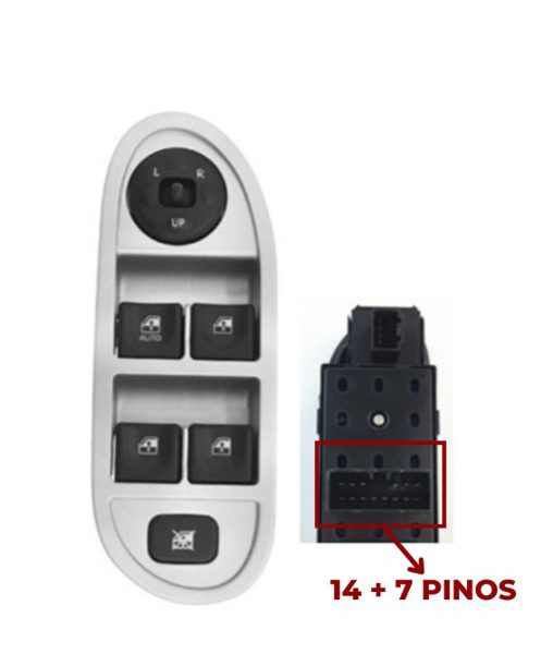 Interruptor Vidro Eletrico Jac Motors Qj3 11 a 13 Quadruplo 14+7 Pinos