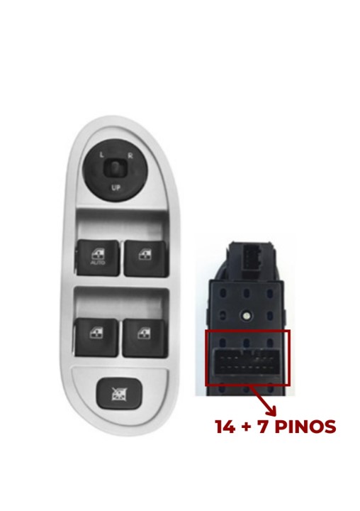 Interruptor Vidro Eletrico Jac Motors Qj3 11 a 13 Quadruplo 14+7 Pinos