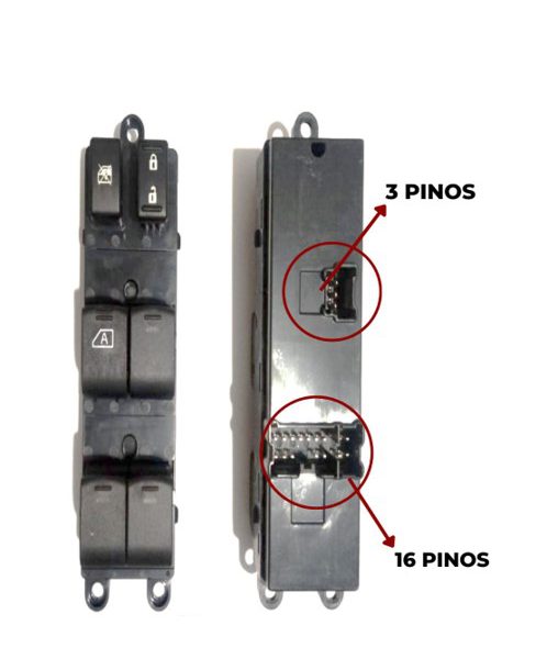 Interruptor Vidro Eletrico Nissan Tida Versa March Livina 16+3 Pinos Quadruplo