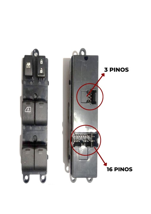 Interruptor Vidro Eletrico Nissan Tida Versa March Livina 16+3 Pinos Quadruplo