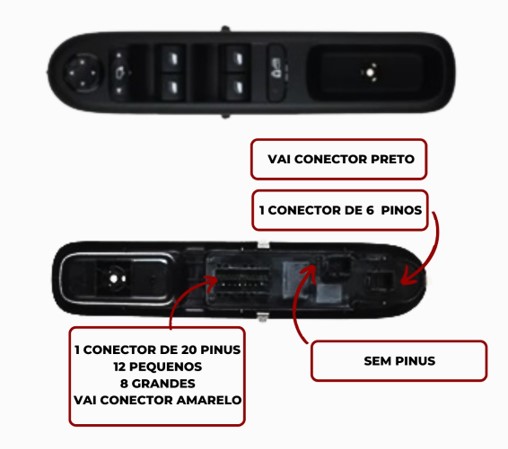 Interruptor Vidro Eletrico Peugeot 307 408 09 a 15