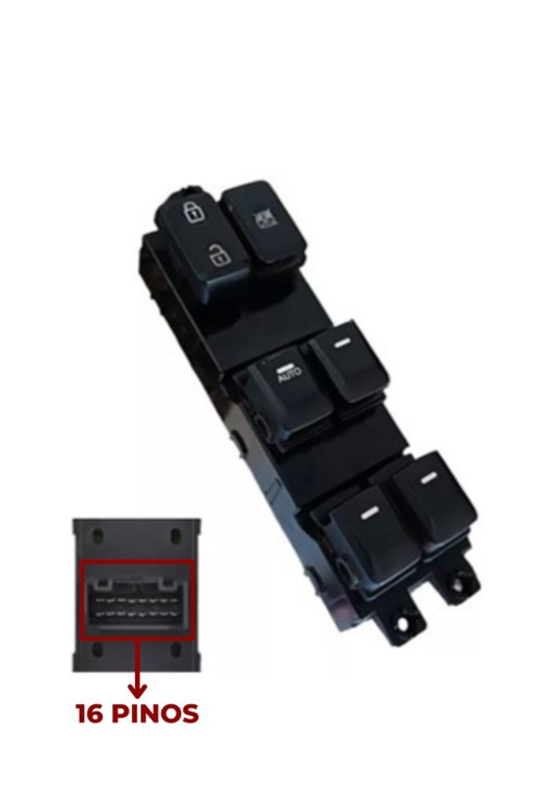 Interruptor Vidro Eletrico Picanto 11...16 Quadruplo 16 Pinos