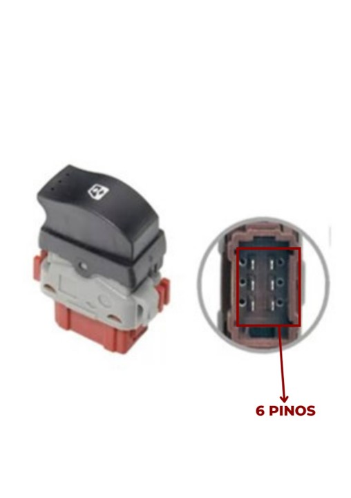 Interruptor Vidro Eletrico Renault Master 01 a 13 Simples