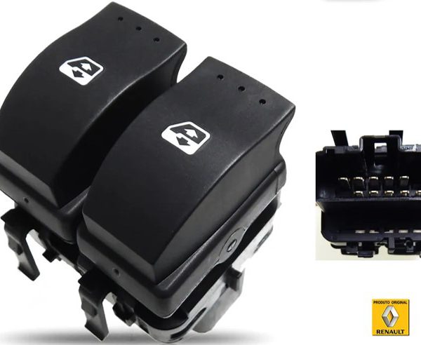 Interruptor Vidro Eletrico Renault Master 14 a 21 Obs. Fundo Preto